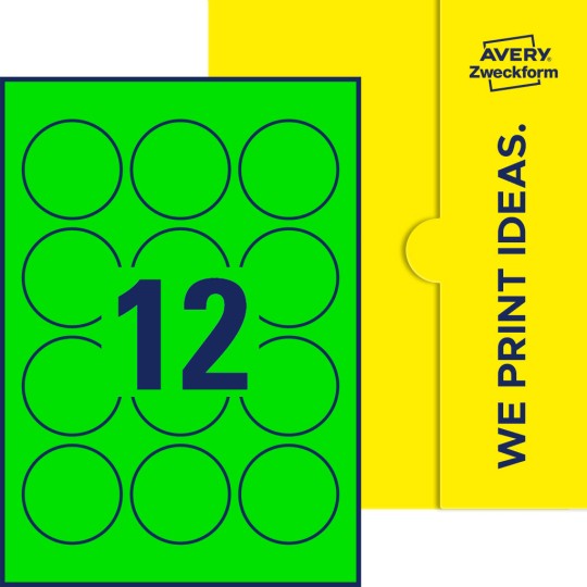 12 stk. etiketter per ark