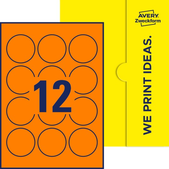 12 stk. etiketter per ark