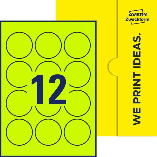 12 stk. etiketter per ark