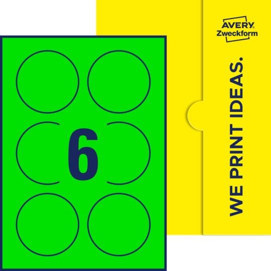 6 stk. etiketter per ark