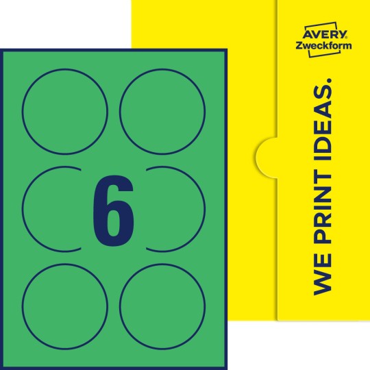 6 stk. etiketter per ark