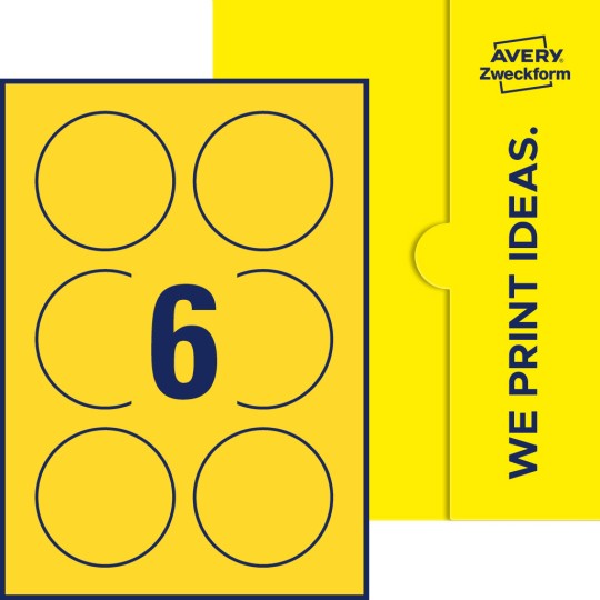 6 stk. etiketter per ark