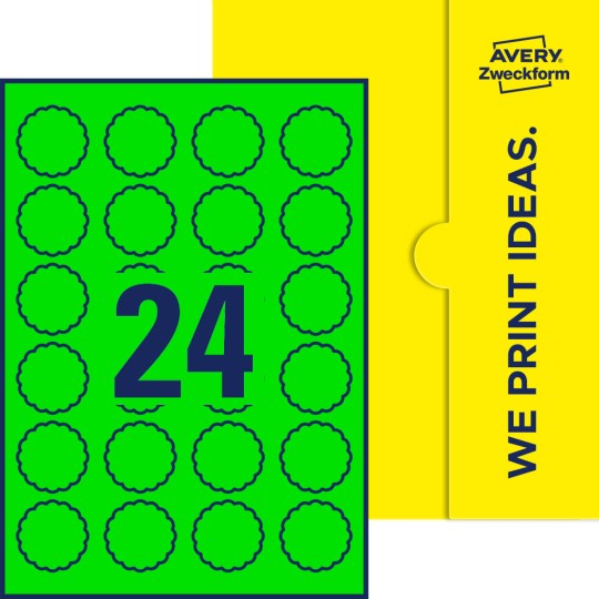 24 stk. etiketter per ark