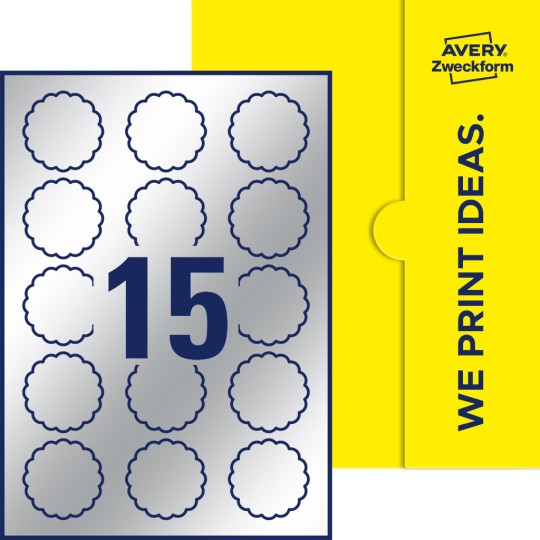 15 stk. etiketter per ark