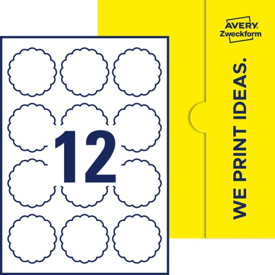 12 stk. etiketter per ark