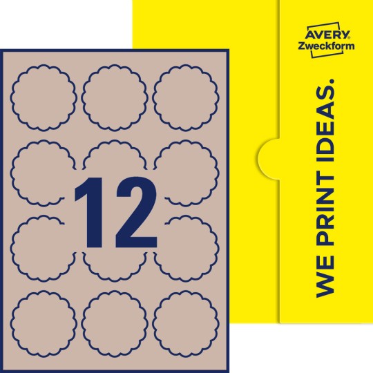 12 stk. etiketter per ark