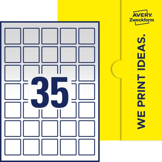 35 stk. etiketter per ark
