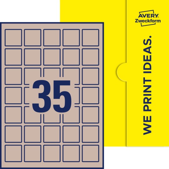35 stk. etiketter per ark