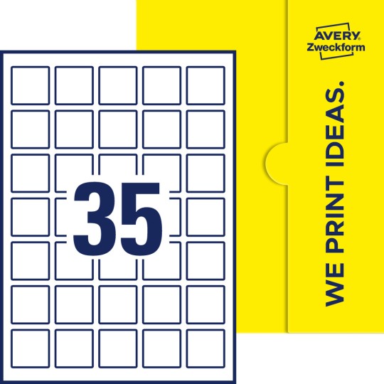 35 stk. etiketter per ark