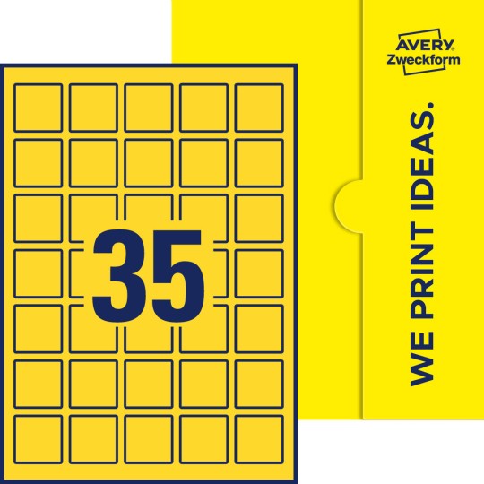 35 stk. etiketter per ark