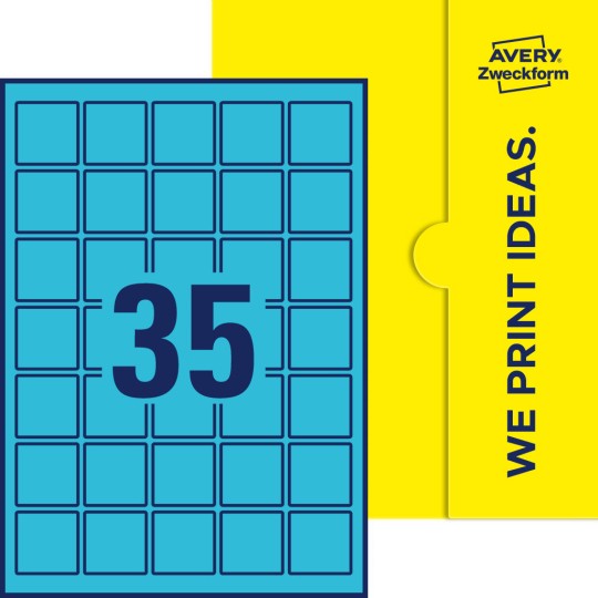 35 stk. etiketter per ark