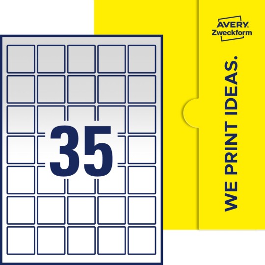 35 stk. etiketter per ark