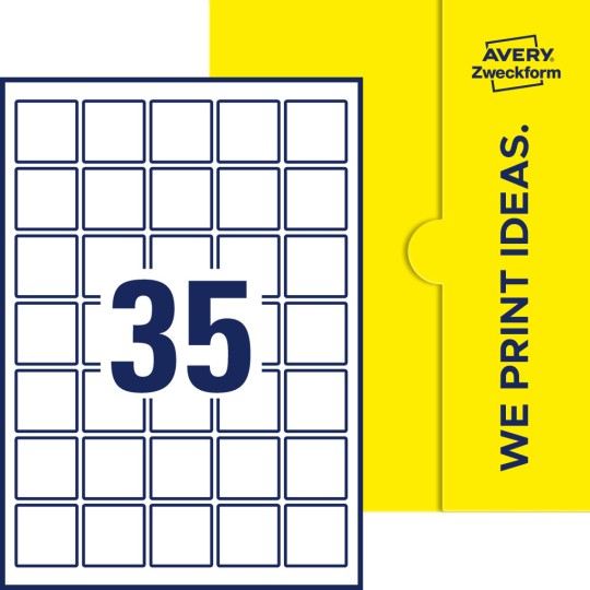 35 stk. etiketter per ark
