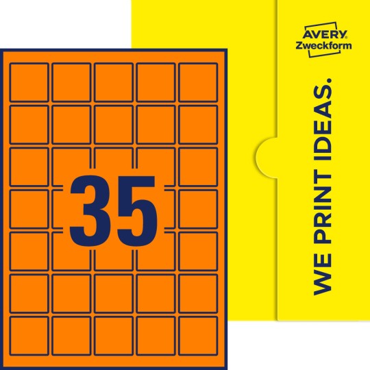 35 stk. etiketter per ark