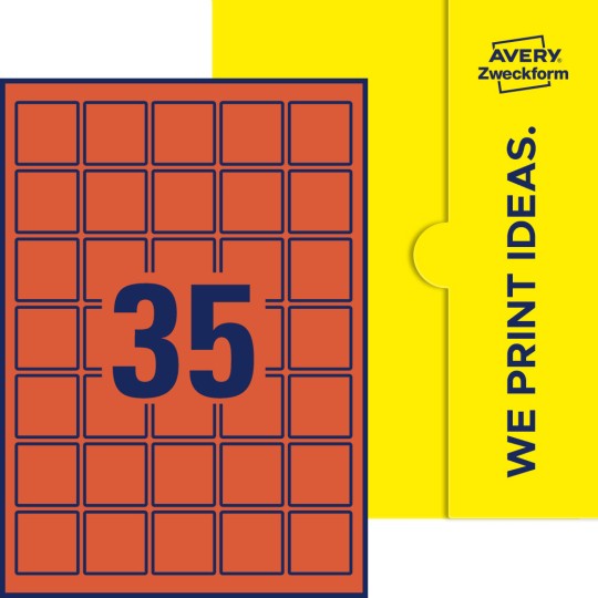 35 stk. etiketter per ark