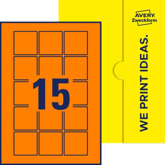 15 stk. etiketter per ark