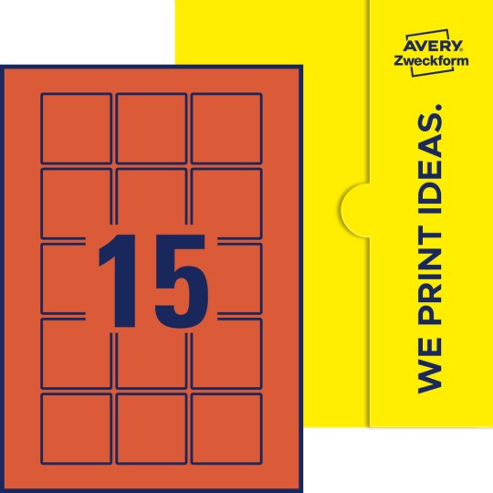 15 stk. etiketter per ark