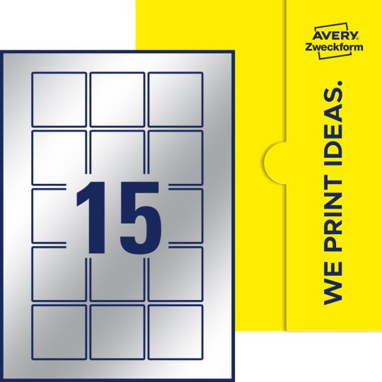 15 stk. etiketter per ark