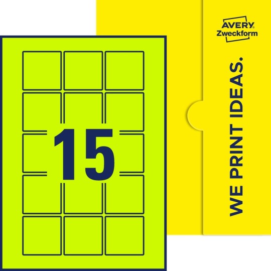 15 stk. etiketter per ark