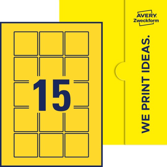 15 stk. etiketter per ark