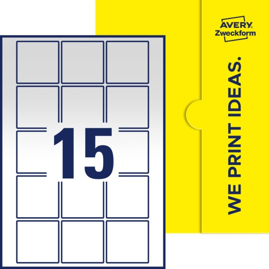 15 stk. etiketter per ark