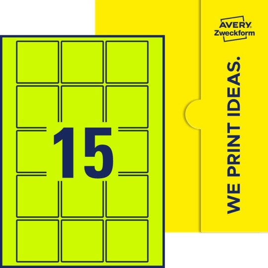 15 stk. etiketter per ark