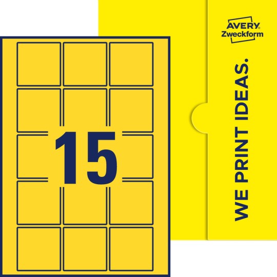 15 stk. etiketter per ark
