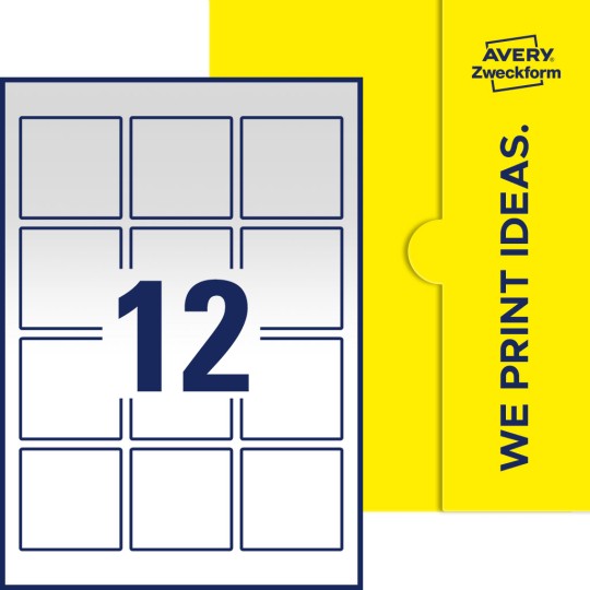 12 stk. etiketter per ark