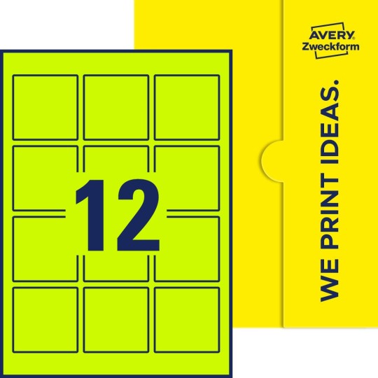 12 stk. etiketter per ark