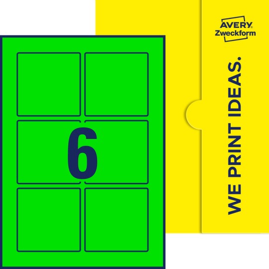 6 stk. etiketter per ark