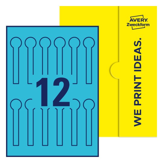 12 stk. etiketter per ark - Forseglingsetiketter, 25 x 105 mm (12 mm remse)