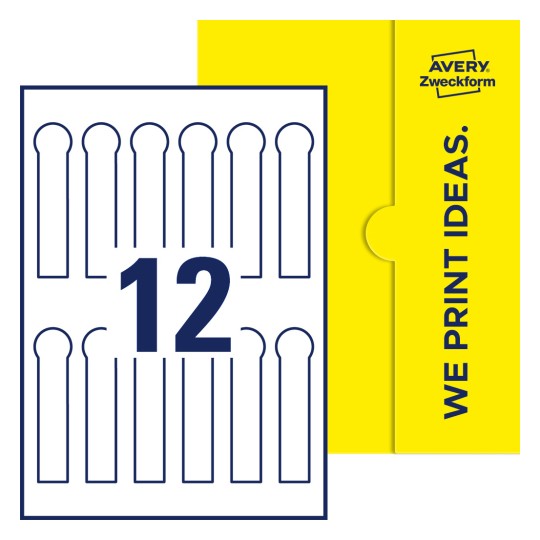 12 stk. etiketter per ark - Forseglingsetiketter, 25 x 105 mm (20 mm remse)
