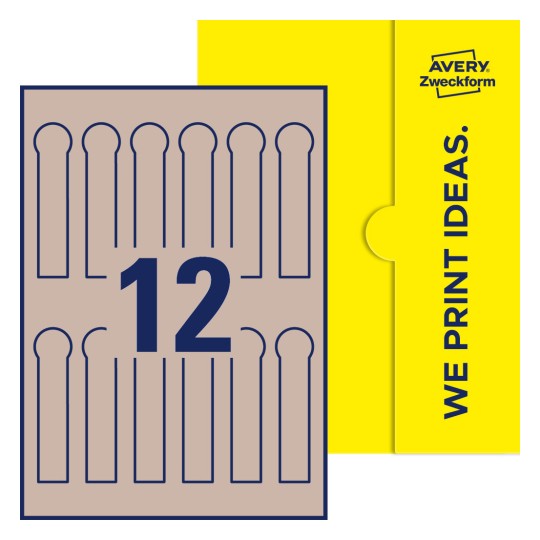 12 stk. etiketter per ark - Forseglingsetiketter, 25 x 105 mm (20 mm remse)