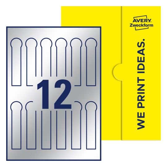 12 stk. etiketter per ark - Forseglingsetiketter, 25 x 105 mm (20 mm remse)