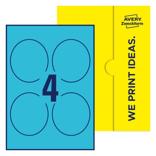 4 stk. etiketter per ark - Ovale etiketter, 89 x 101 mm