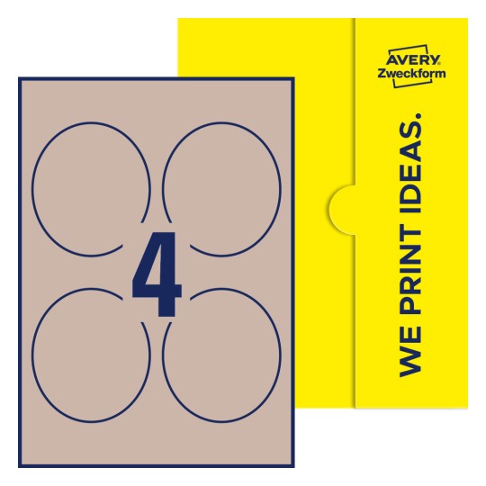 4 stk. etiketter per ark - Ovale etiketter, 89 x 101 mm
