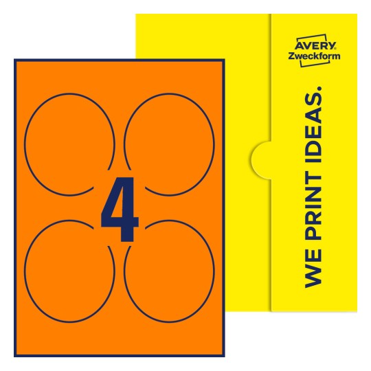 4 stk. etiketter per ark - Ovale etiketter, 89 x 101 mm