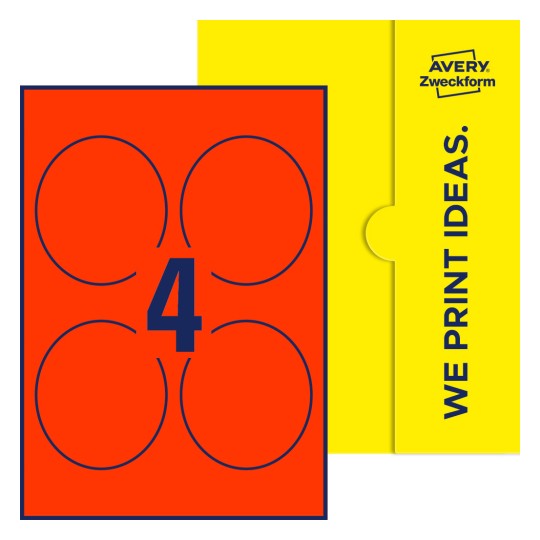 4 stk. etiketter per ark - Ovale etiketter, 89 x 101 mm