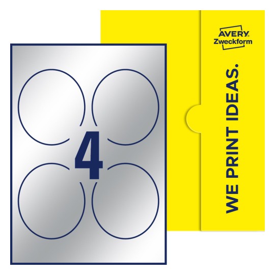 4 stk. etiketter per ark - Ovale etiketter, 89 x 101 mm