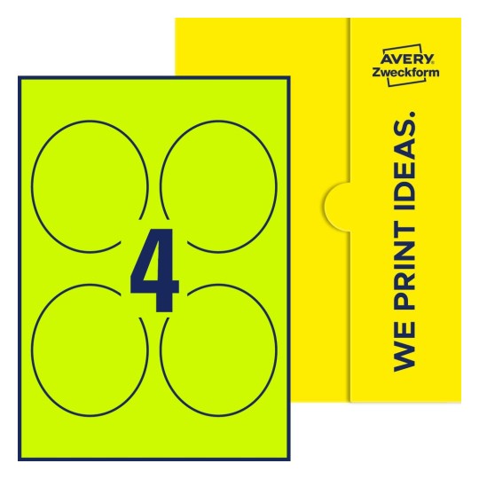 4 stk. etiketter per ark - Ovale etiketter, 89 x 101 mm