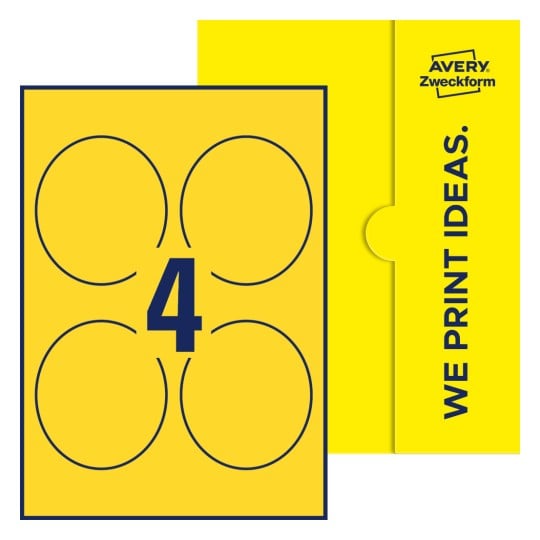 4 stk. etiketter per ark - Ovale etiketter, 89 x 101 mm