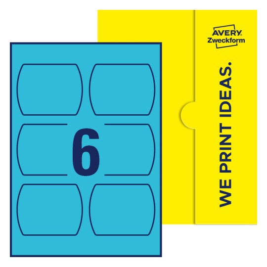 6 stk. etiketter per ark - Rette ovale etiketter, 90 x 70 mm