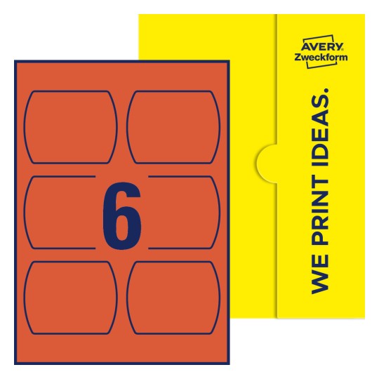 6 stk. etiketter per ark - Rette ovale etiketter, 90 x 70 mm