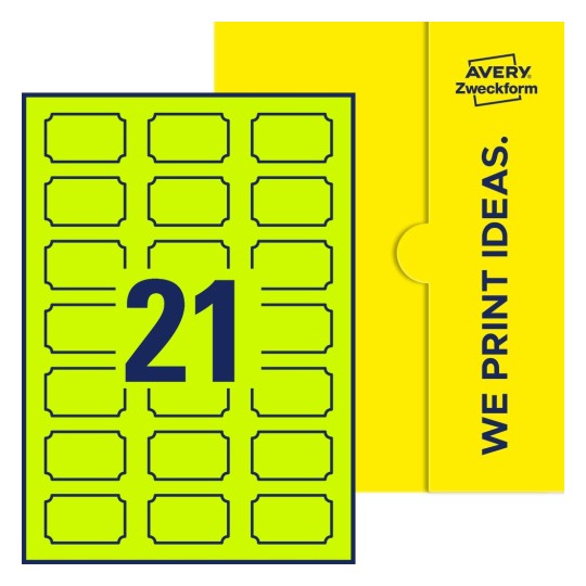 21 stk. etiketter per ark - Plakettformede etiketter, 50 x 30 mm