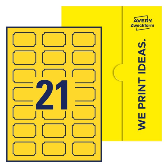 21 stk. etiketter per ark - Plakettformede etiketter, 50 x 30 mm
