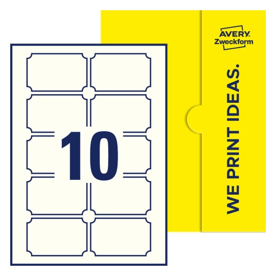 10 stk. etiketter per ark - Plakettformede etiketter, 80 x 50 mm