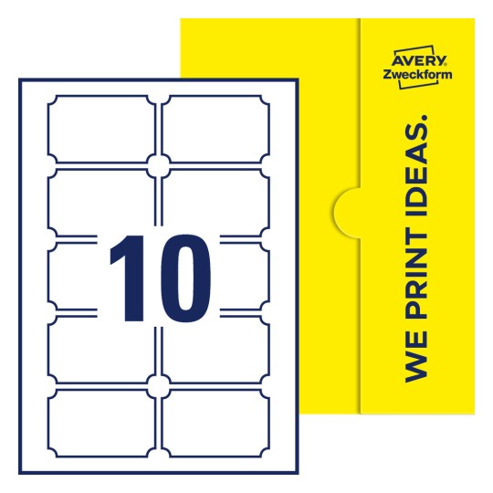 10 stk. etiketter per ark - Plakettformede etiketter, 80 x 50 mm