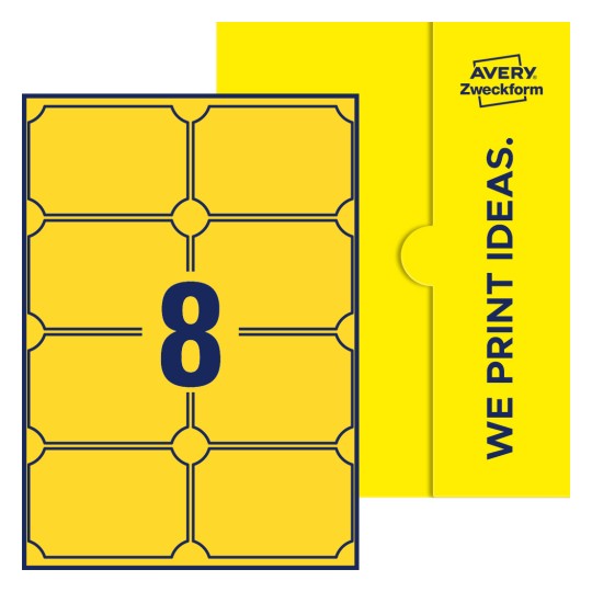 8 stk. etiketter per ark - Plakettformede etiketter, 99,1 x 67,7 mm