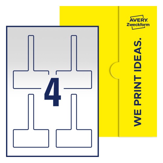 4 stk. etiketter per ark - Firkantede forseglingsetiketter, 80 x 40 mm (12 mm remse)