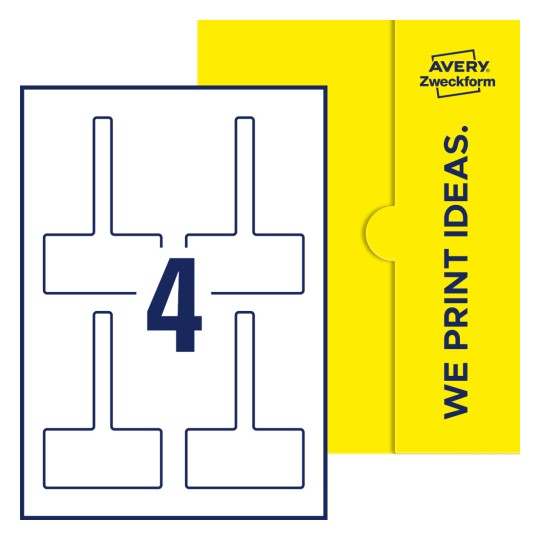 4 stk. etiketter per ark - Firkantede forseglingsetiketter, 80 x 40 mm (12 mm remse)
